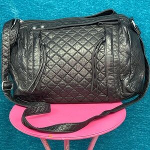 Black Quilted Leather Shoulder Bag